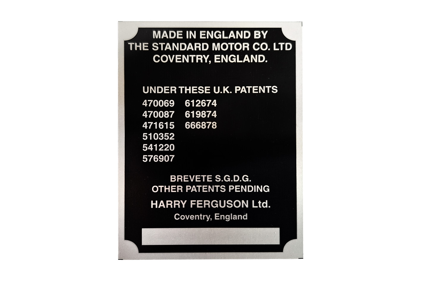 Typenschild TE Early