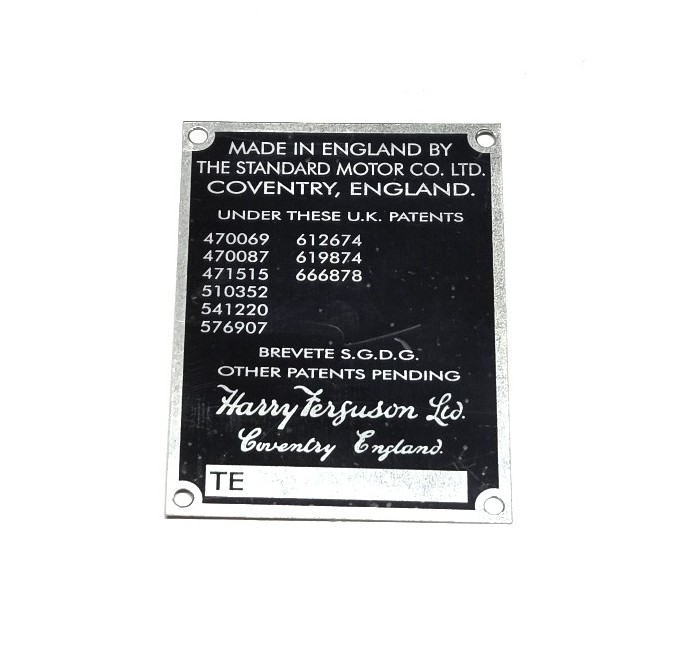 Typenschild TE Early