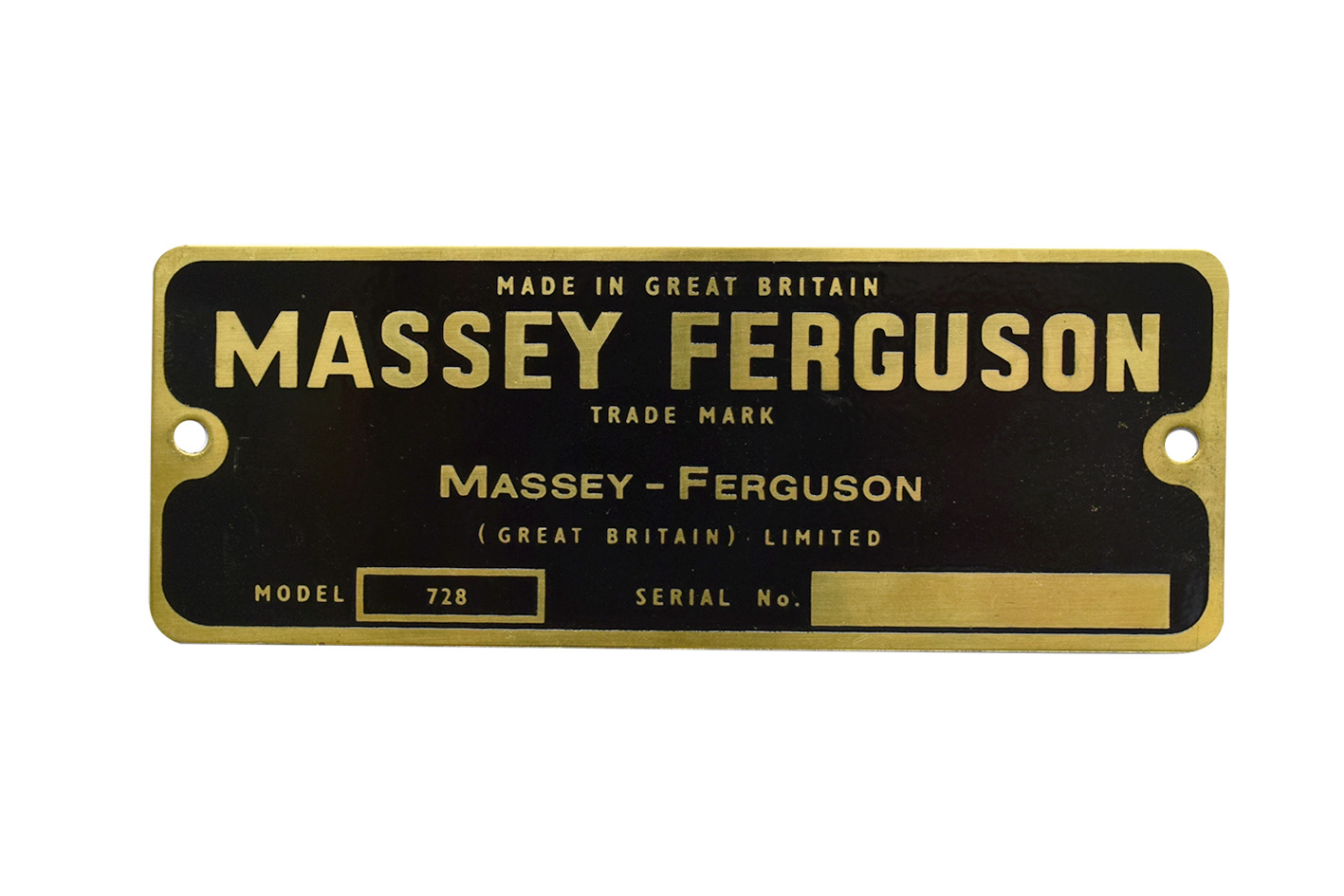 Typenschild für Ferguson Geräte