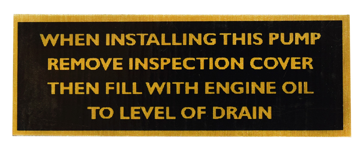 Warnschild Einspritzpumpe