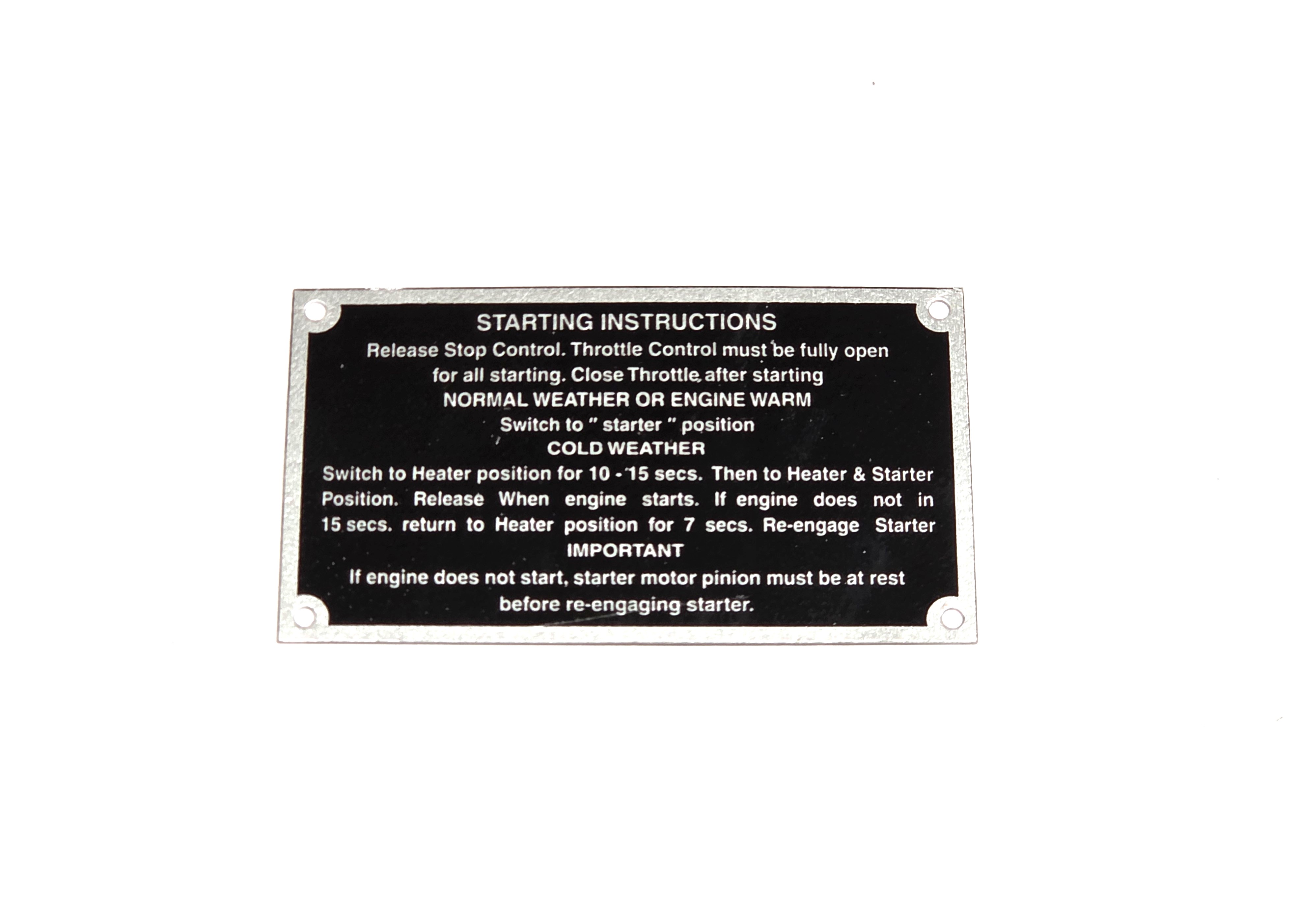 Startanweisungsschild