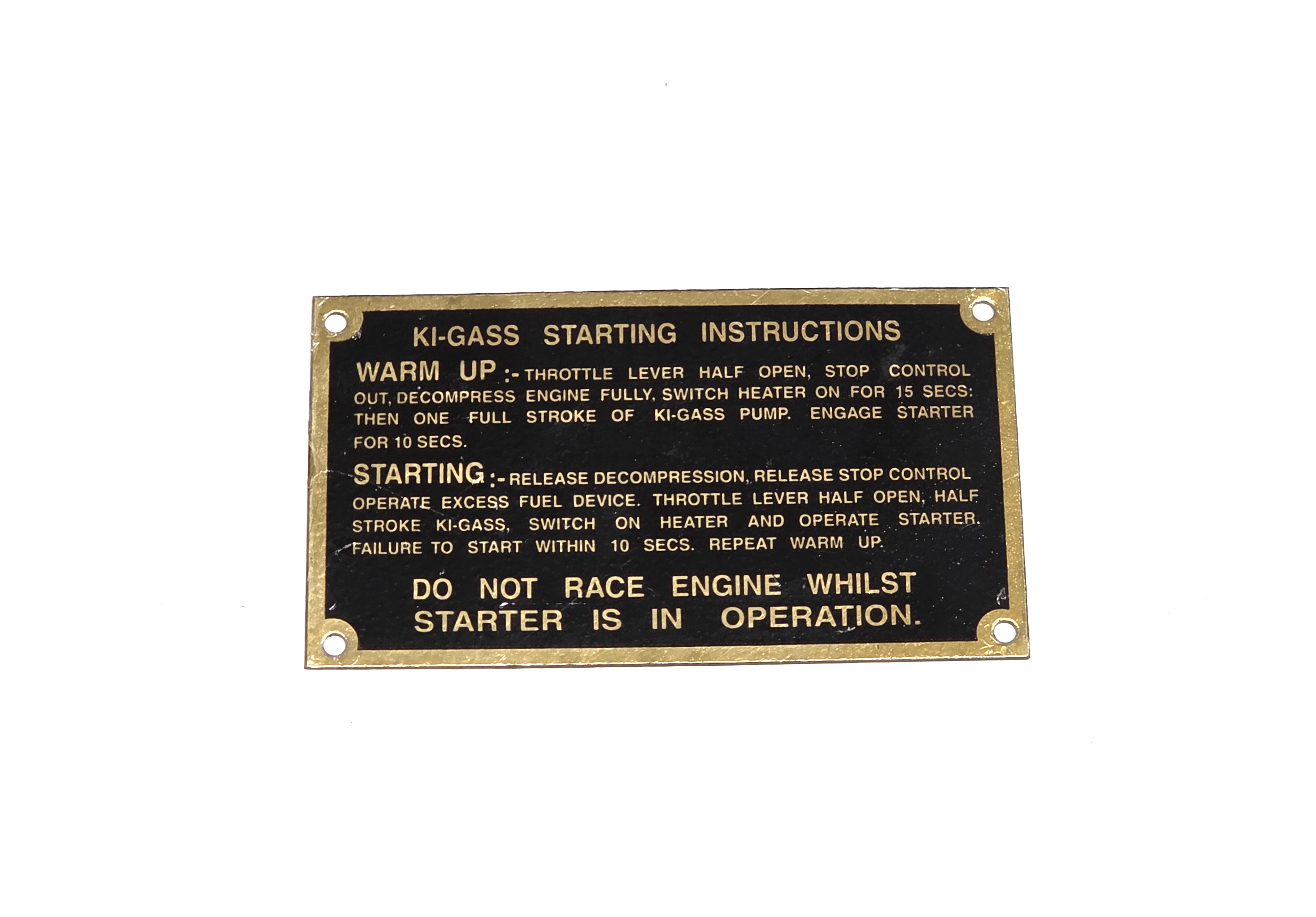 Startanweisungsschild