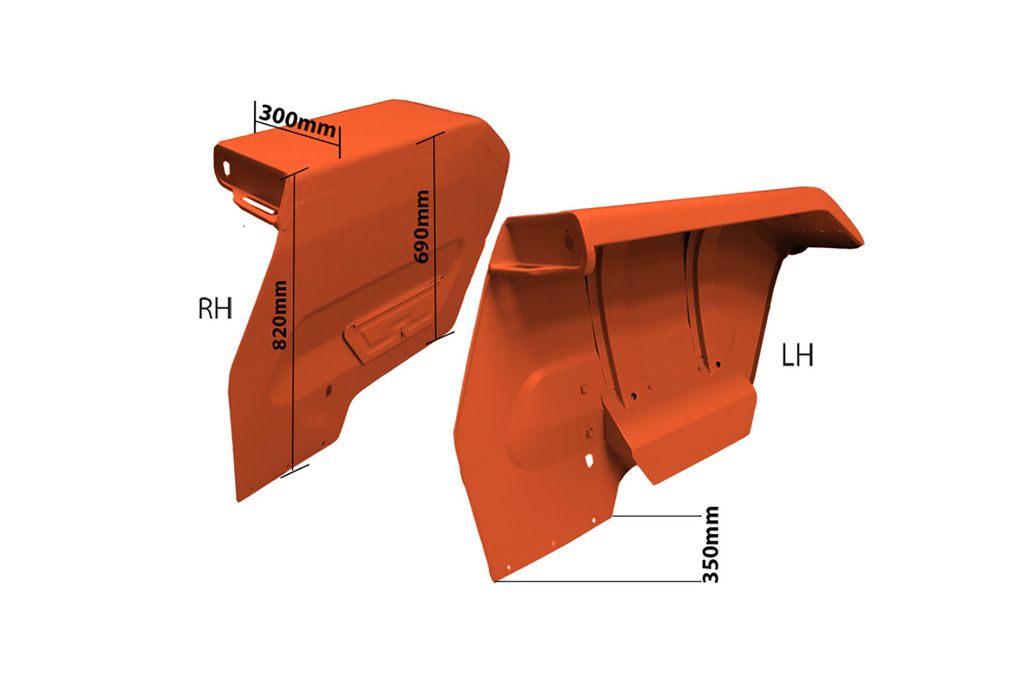 Satz Kotflügel mit Werkzeugkasten